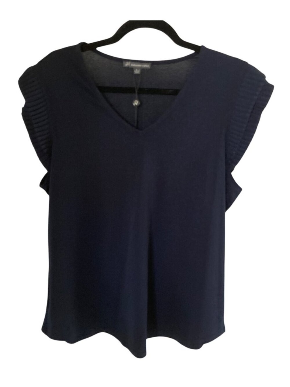 Adrianna Papell Women's Teal Blue Fluted Sleeve Blouse Small  NWT